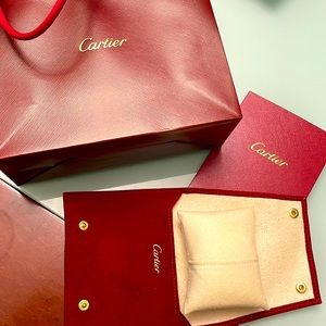 New never used CARTIER TRAVEL jewelry POUCH with bag and sales receipt folder